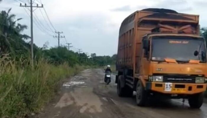 Truk ODOL PT Ekasapta Paramita Energi Biang Kerok Kerusakan Jalan Sungai Rawa di Siak