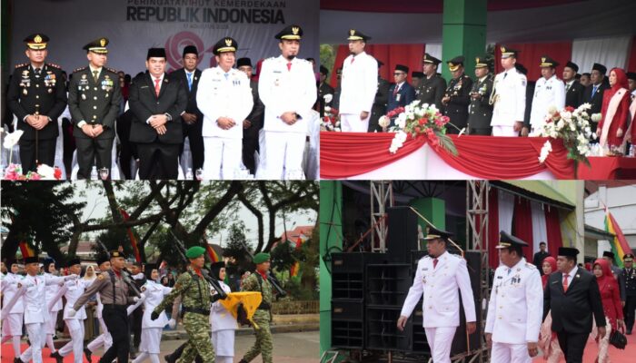 Upacara 17 Agustus Kemerdekaan RI Ke-81, Paskibraka Kibarkan Bendera Merah Putih Di RTH Rengat